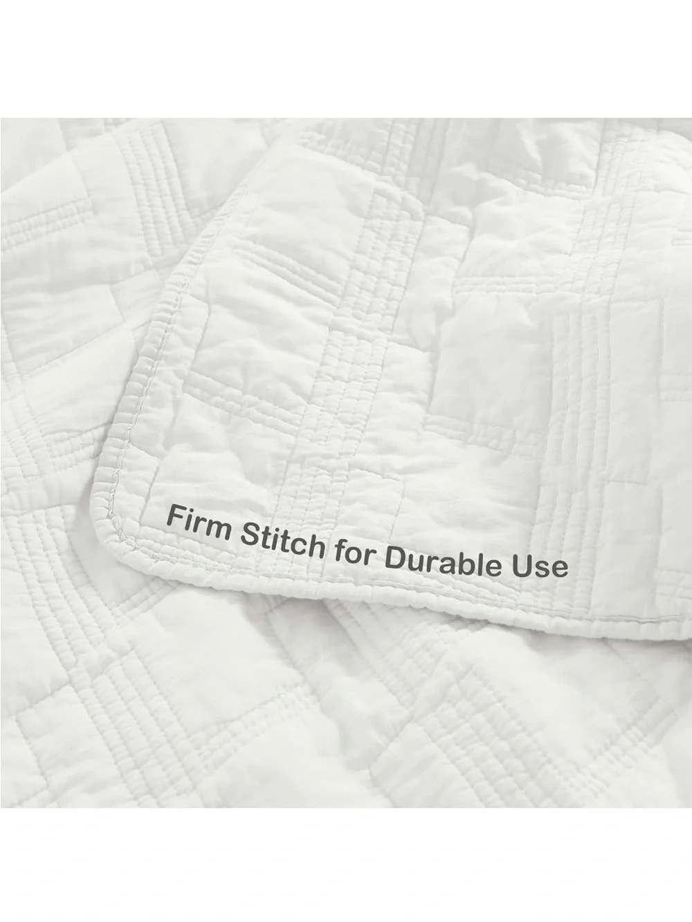 HORIMOTE HOME 100% Prewashed Cotton Off-white Quilt Set Twin Size, Geometric